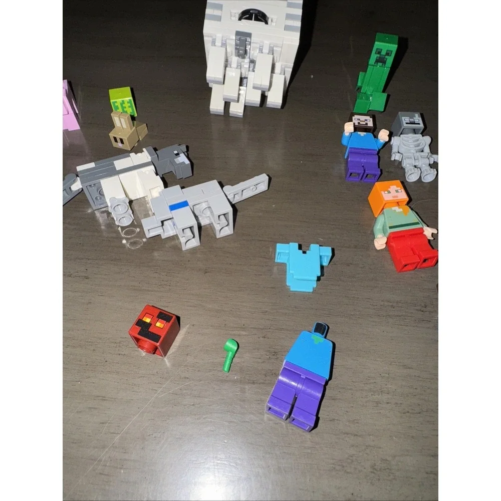 Lego‎ Minifigure Lot Minecraft Ghast 11 Figures And Animals Pig Wolf Horse Bunny